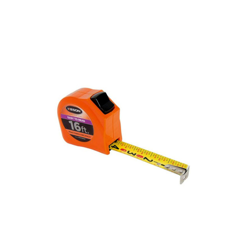 Keson PGTFD16V Short Tape Measure with Nylon Coated Steel Blade and Toggle Lock