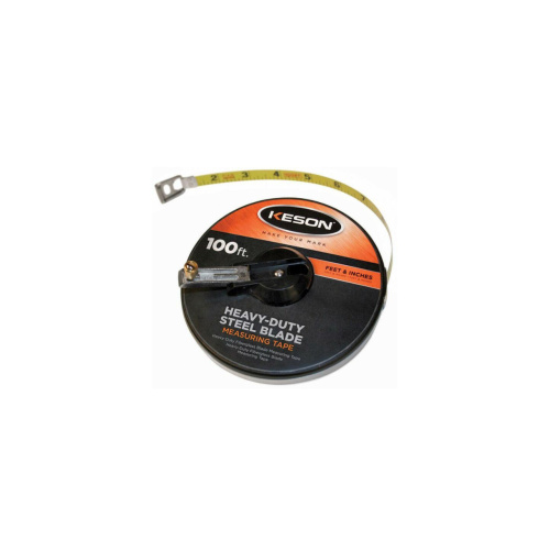 Keson ST10018M 100' Ft, In, 1-8 And Metric Painted Steel Tape Closed Case W-Hook